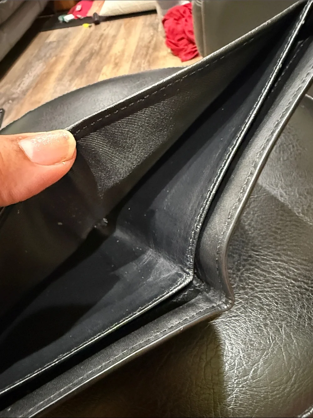 London Fog Croc-Embossed Money Clip Wallet - Dark Brown